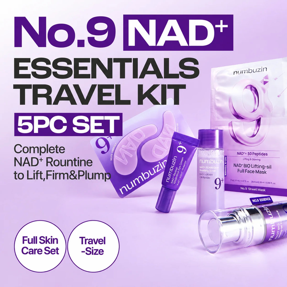 Numbuzin No.9 NAD+ Trial Kit for Anti-Aging & Firming – 5Pieces