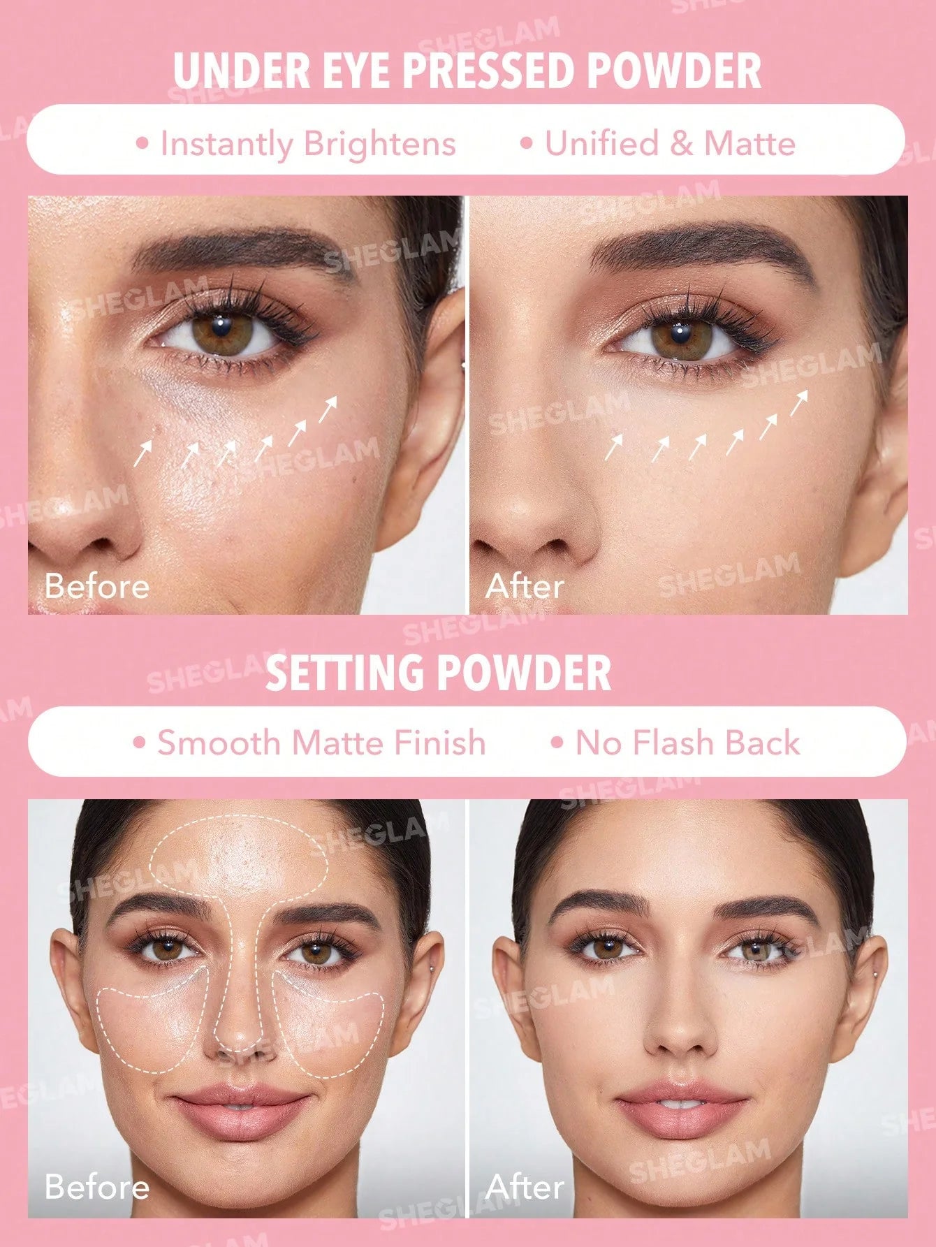Sheglam INSTA-READY FACE &amp; UNDER EYE SETTING POWDER DUO-BUBBLEGUM