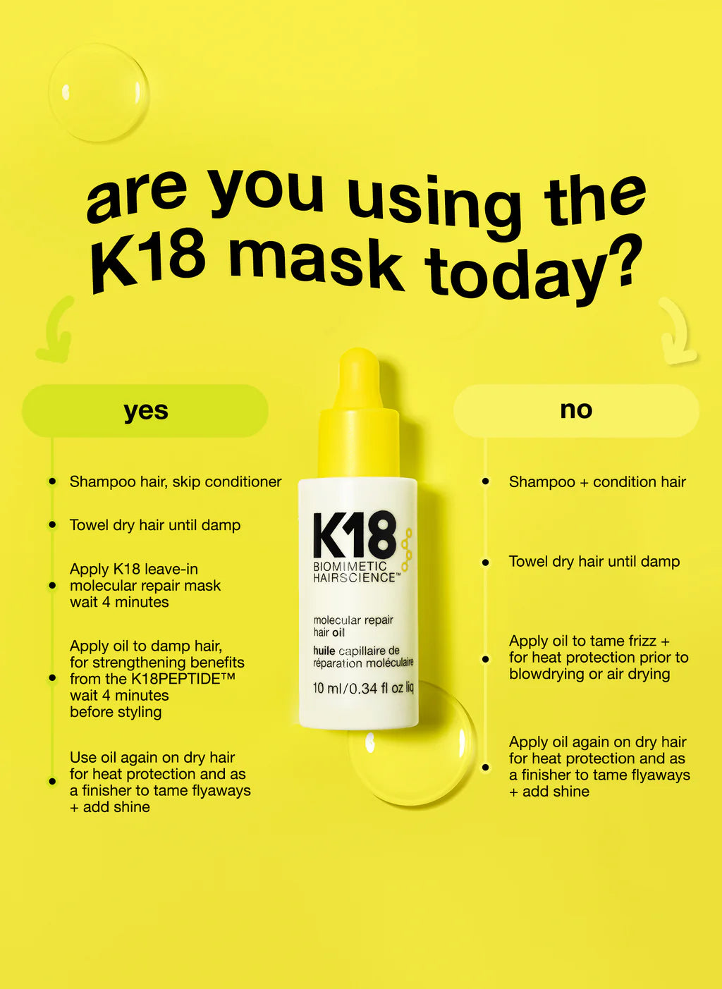 K18 mini molecular repair hair oil 10 ml