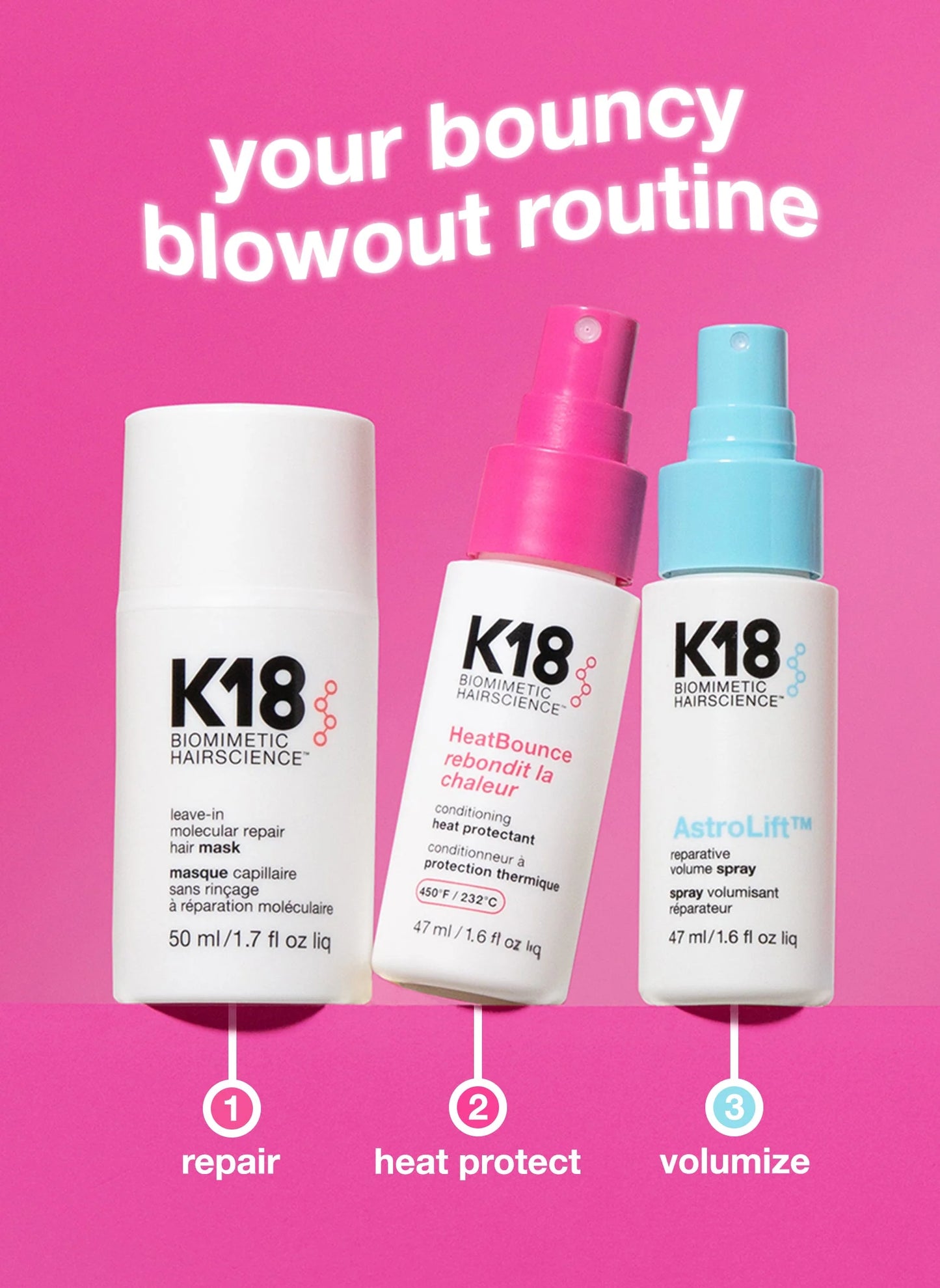 K18 salon blowout at home