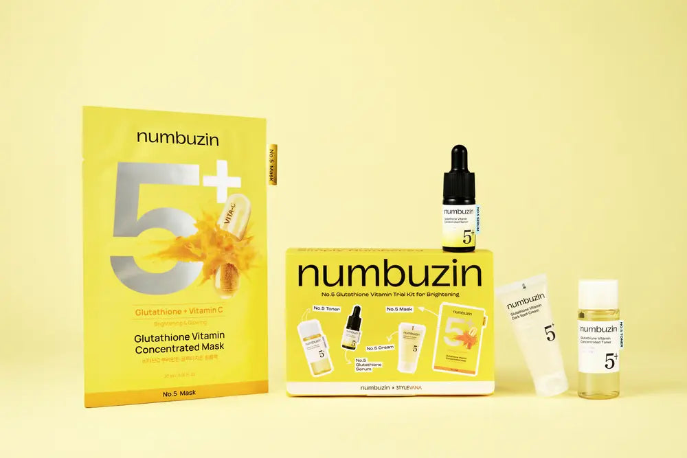 Numbuzin No.5+ Glutathione Vitamin Trial Kit for Brightening – 4Pieces