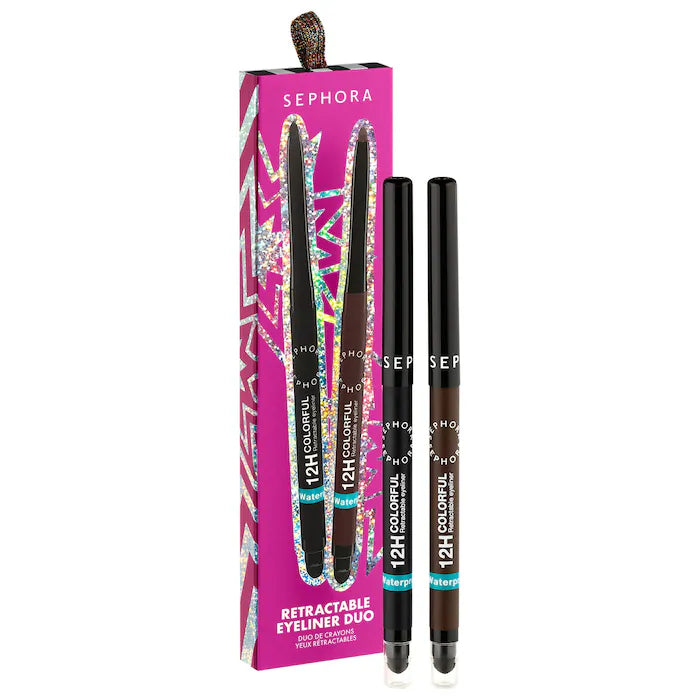 Sephora 12H Colorful Waterproof Retractable Eyeliner Duo Set